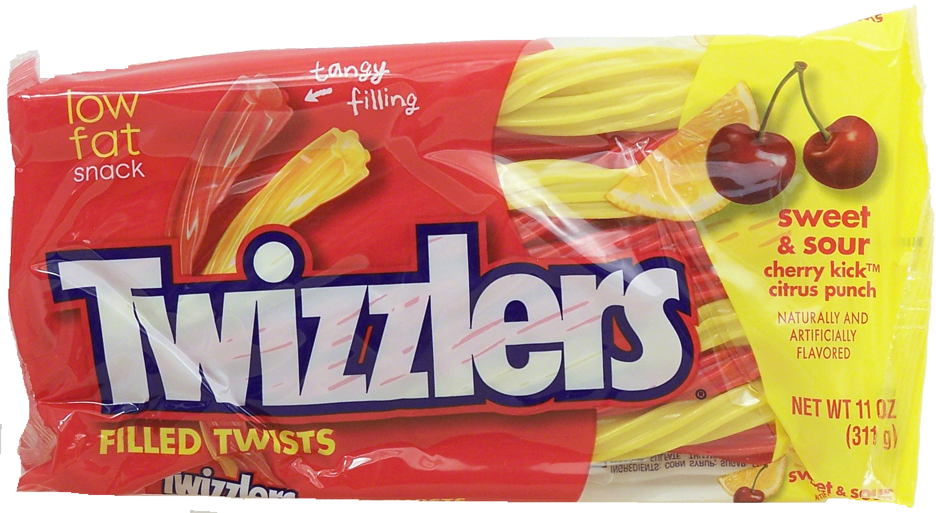 Twizzlers Filled Twists sweet & sour cherry kick and citrus punch licorice Full-Size Picture